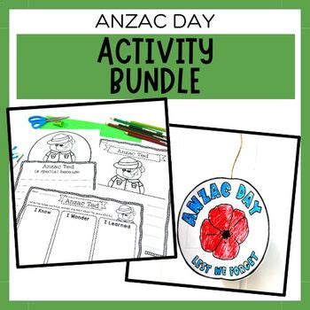 Anzac Day Book Companion Bundle Poppy Craft Anzac Ted Anzac Biscuits