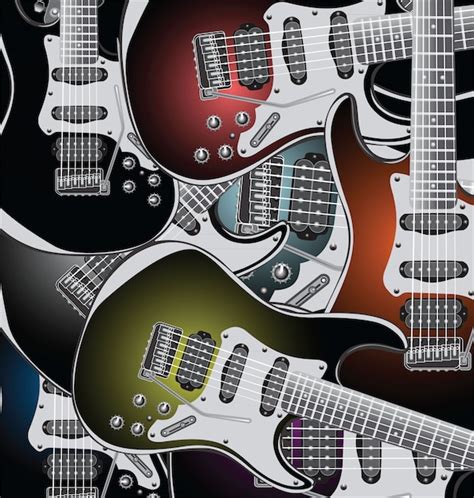 Premium Vector Electric Guitars Background