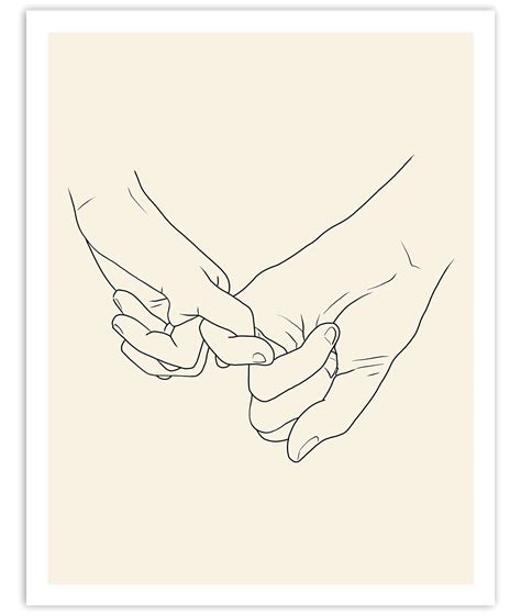 Amazon Pinky Promise Holding Hands Minimalist Abstract Line