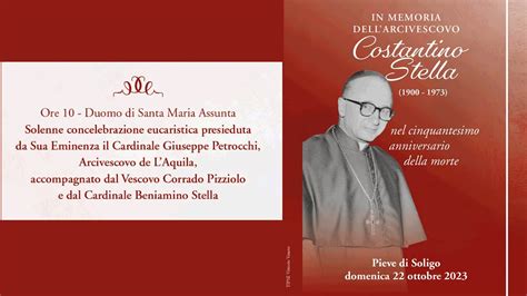 In Memoria Dell Arcivescovo Costantino Stella Youtube