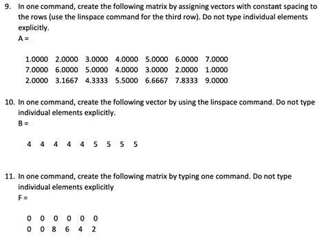 Solved In One Command Create The Following Matrix By Chegg