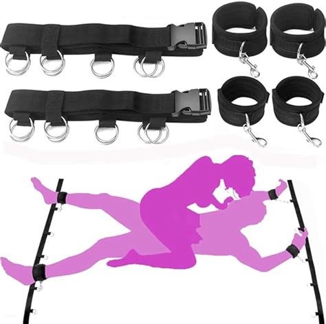 Amazon Bed Hand Leg Cuffs Ankle Wrist Restraints Sex Straps For Bed Women Handcuffs Set