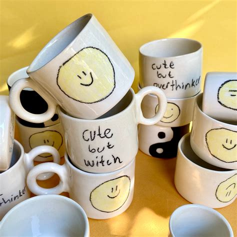 Handmade Ceramic Cute But Overthinker Mug Etsy