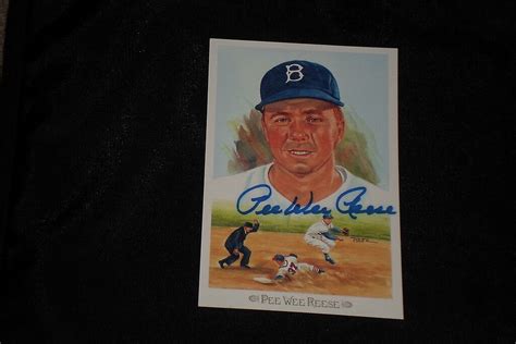 Hof Pee Wee Reese Signed Autographed Perez Steele Celebration Postcard