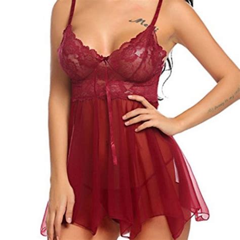 Munlar Women S Lingerie Strappy Sheer Floral Lace Chemise Sexy Lingerie