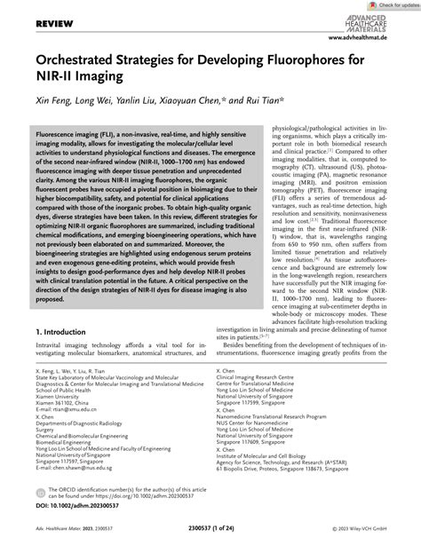 Pdf Orchestrated Strategies For Developing Fluorophores For Nirii