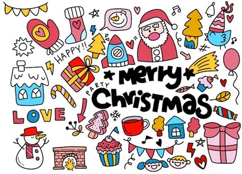 Premium Vector Christmas Doodle Collection