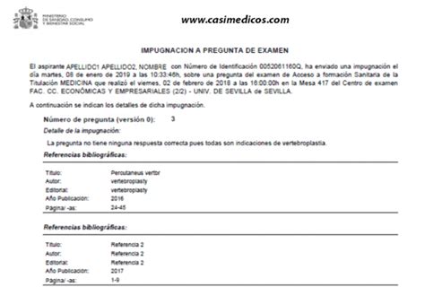 Guía Presentación de Impugnaciones a las Preguntas del Examen MIR 2019