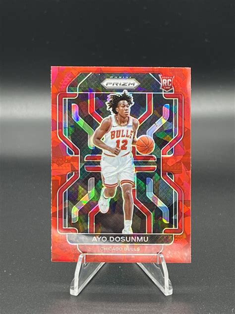 Panini Prizm Red Ice Prizm Bulls Ayo Dosunmu Rc Color