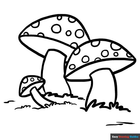 Mushroom Coloring Page | Easy Drawing Guides