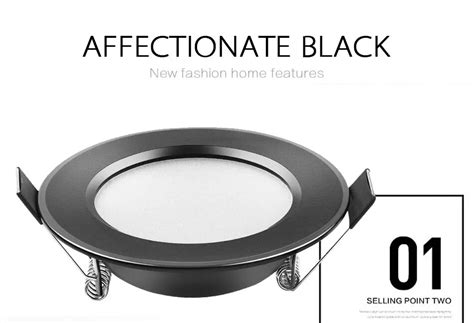 Pcs Led Downlight Waterproof Black Color W W W W W Spot Light