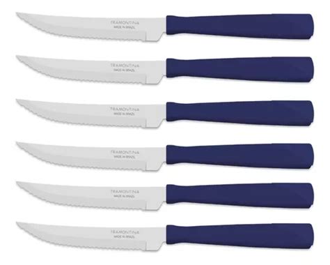 Cuchillo De Cocina Mesa Tramontina New Kolor Azul Pack X Unidades