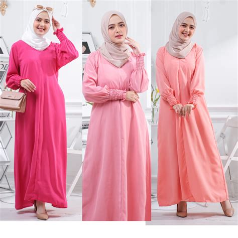 Jual Salaf Boutique Abaya Polos Gamis Basic Resleting Depan Busui