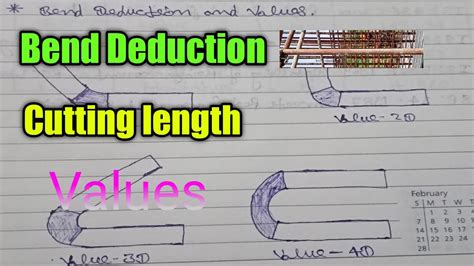 Bend Deduction And Cutting Length Value Kya Hota Hai Bend Deduction