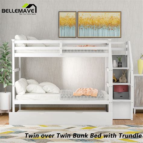 BELLEMAVE Twin over Twin Bunk Beds for Kids, Full Size Bunk Bed with