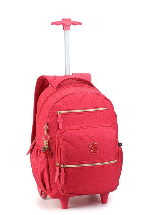 Mochila Rodinhas Feminina Juvenil Seanite 14635 Vermelha