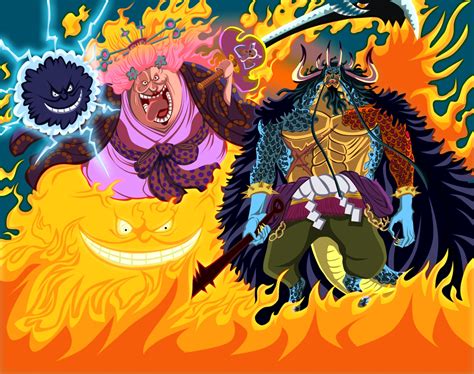 One Piece: Kaido & Charlotte Linlin (Big Mom) — 2K Quad HD Anime