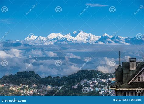 Aerial View of Town Darjeeling Surrounded by Buildings in Background of ...
