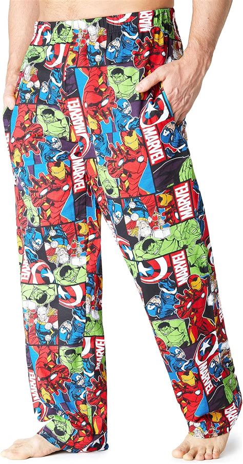 Marvel Pantaloni Pigiama Uomo Avengers Pigiama Cotone Lungo Regalo Uomo