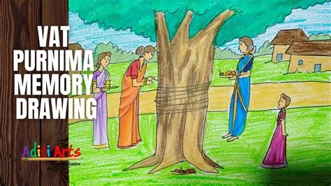 vat purnima drawing vat purnima memory drawing vat pournima drawing