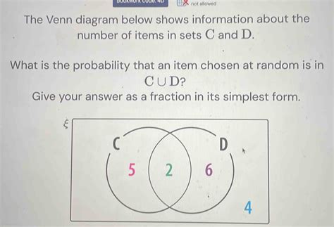 Solved Bookwork Code D Not Allowed The Venn Diagram Below Shows