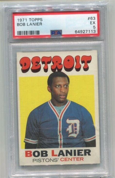 1971 72 Topps BOB LANIER Rookie Card 63 DETROIT PISTONS PSA 5 EBay