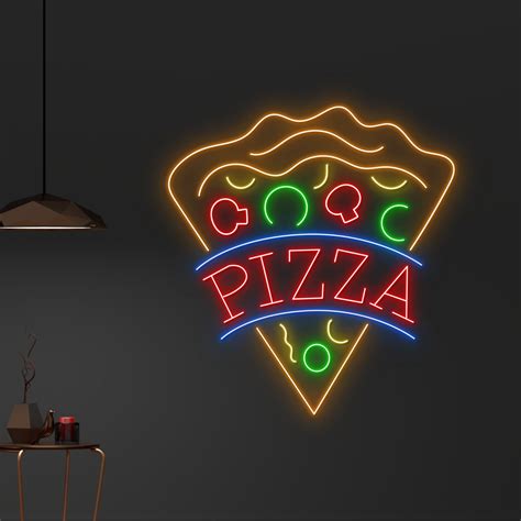 Handmadetneonsign Pizza Neon Sign Pizza Slice Neon Light Italy