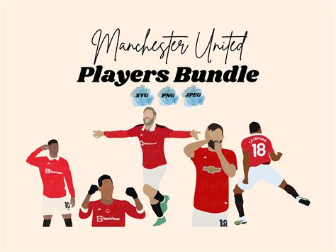 Manchester United Players SVG PNG Bundle, Bruno Fernandes, Varane ...