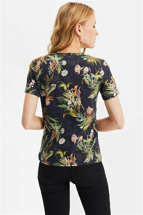 Damen T Shirt Mit Blumenmuster 95863337 0061 WE Fashion