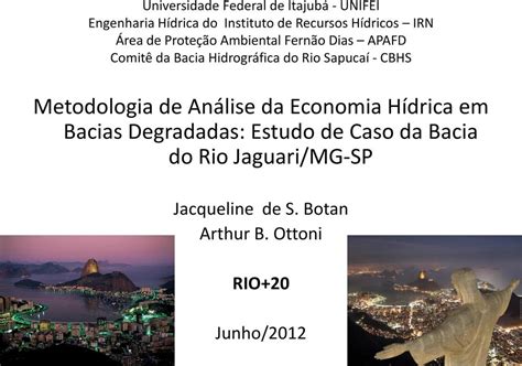 Metodologia de Análise da Economia Hídrica em Bacias Degradadas Estudo