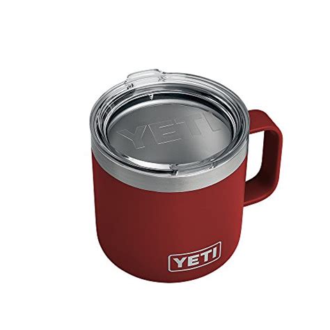 YETI Rambler 14 oz Stainless Steel Vacuum Insulated Mug with Lid, Brick ...