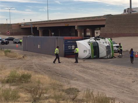 Overturned semi-truck slows traffic in east El Paso | KFOX