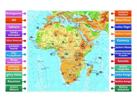 Mapa Fizyczna Afryki Labelled Diagram