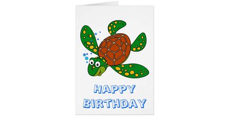 Diving Sea Turtle Birthday Card Zazzle