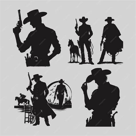 Premium Vector Cowboy Silhouette Vector Illustration Cowboy Svg Bundle