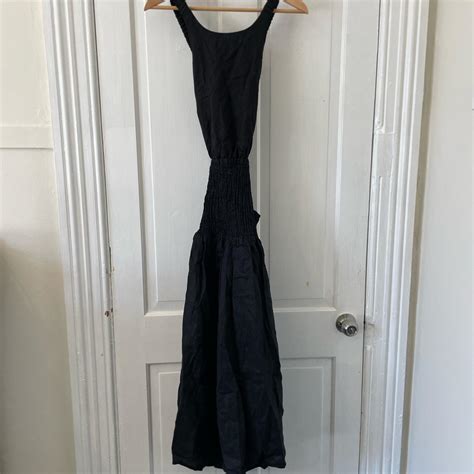 Aere Black Maxi Dress With Cross Back Never Worn Depop