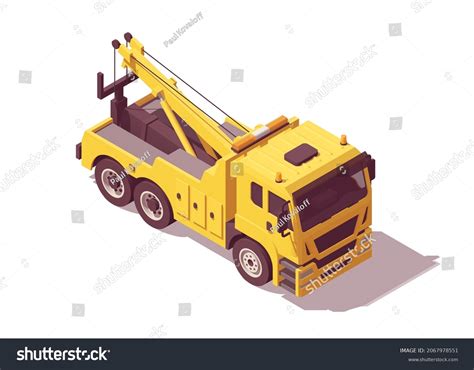 Isometric Tow Truck Vector Illustration Collection Vetor Stock Livre