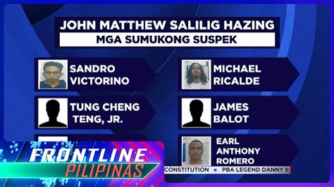 Ilang Suspek Sa Salilig Hazing Case Sumuko Na Frontline Pilipinas