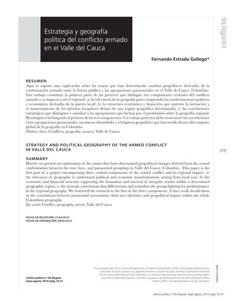 Pdf Estrategia Y Geograf A Pol Tica Del Conflicto Armado En El