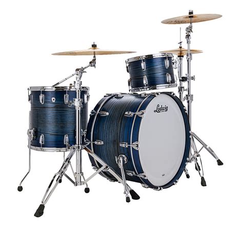 Ludwig Classic Oak Blue Burst Lacquer Pro Beat Drums Set Kit Reverb