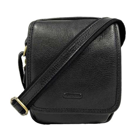 Sacoche Homme En Cuir Gras Katana Noir Planetebag