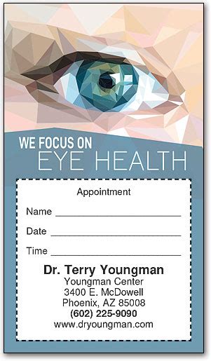 Vivid Vision Sticker Optometry Appointment Reminder Card