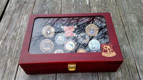 Challenge Coin Holder / Box, Army, Navy, Air Force , Marines, Coast ...