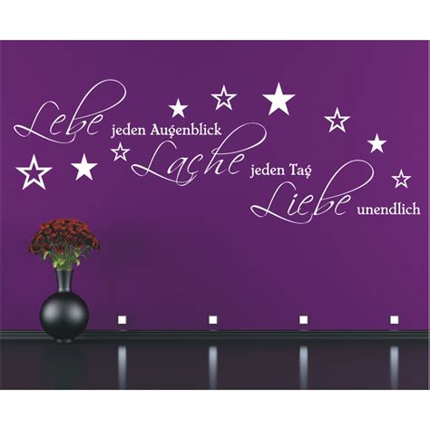 X1934 Wandtattoo Spruch Lebe Jeden Augenblick Lache Tag Liebe