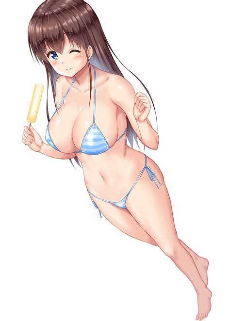 Original Characters Cleavage Blue Eyes Big Boobs Brunette Uehiro