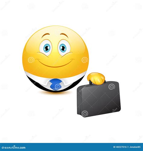 Business Emoticon Wearing Dark Sunglasses. Cartoon Emoji. Vector