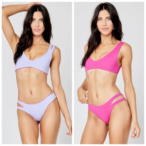 L Space Swim Lspace Reversible Wave Breakers Bikini Set Poshmark