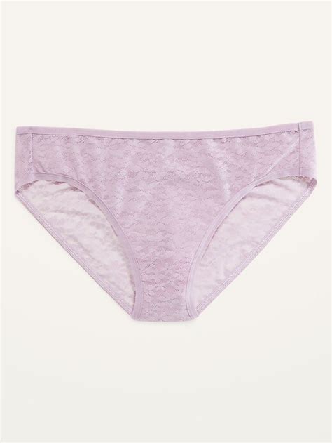 Old Navy Mid Rise Floral Signature Mesh Bikini Underwear For Women