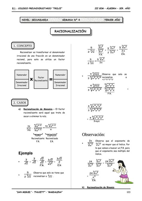 Iii bim 3er año alg guía 4 racionalización PDF