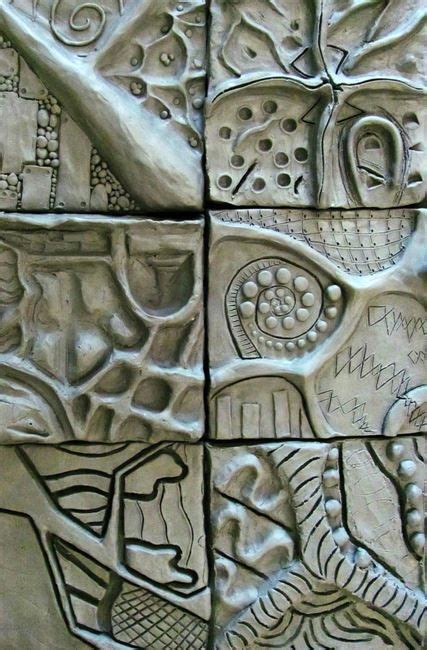 Abstract Clay Relief Sculpture Delantalesybanderines